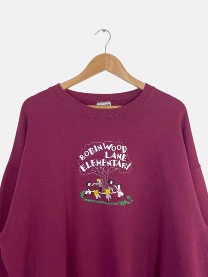 90's Robinwood Lane Elementary Embroidered Vintage Sweatshirt Size XL