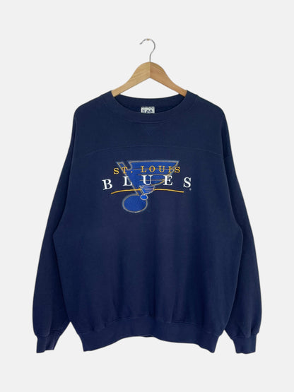 90's St Louis Blues Embroidered Vintage Sweatshirt Size XL-2XL