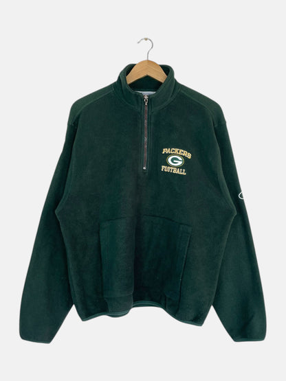 90's Green Bay Packers Champion Embroidered Vintage Fleece Quarterzip Sweatshirt Size L-XL