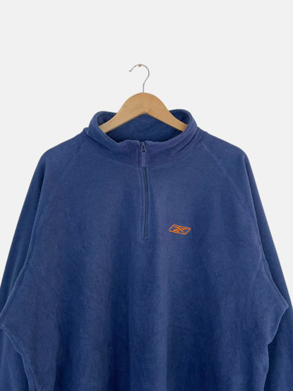 90's Reebok Embroidered Vintage Light Fleece Quarterzip Sweatshirt Size 2XL-3XL