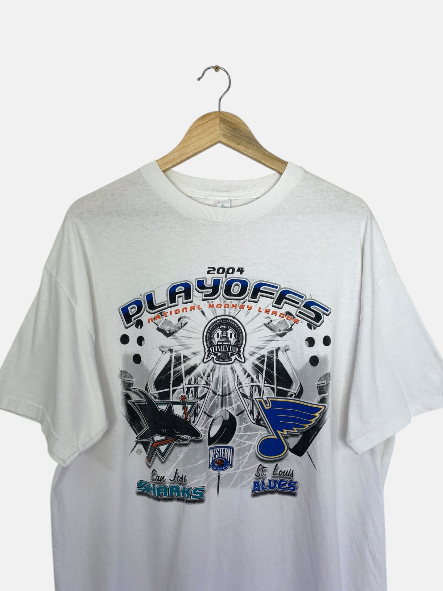 90's San Jose Sharks vx St Louis Blues NHL Vintage T-Shirt Size L-XL