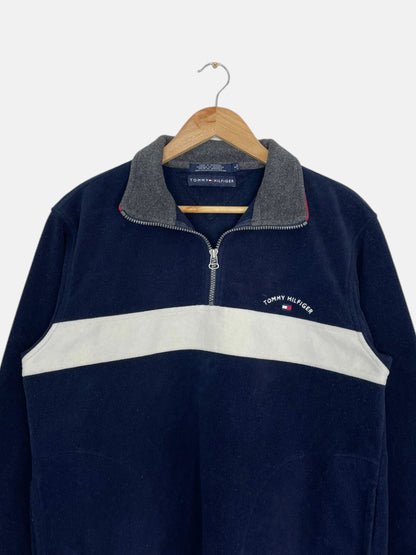 90's Tommy Hilfiger Embroidered Vintage Quarter-zip Sweatshirt Size S-M