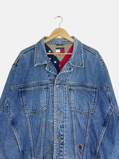 90's Tommy Hilfiger Embroidered Denim Jacket Size XL