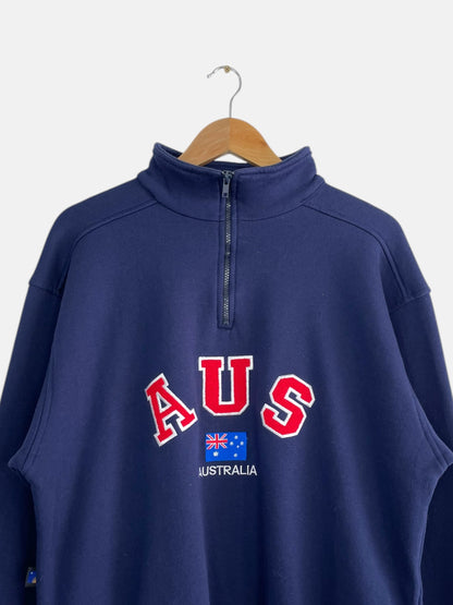 90's Australia Embroidered Vintage Quarter-zip Sweatshirt Size L-XL