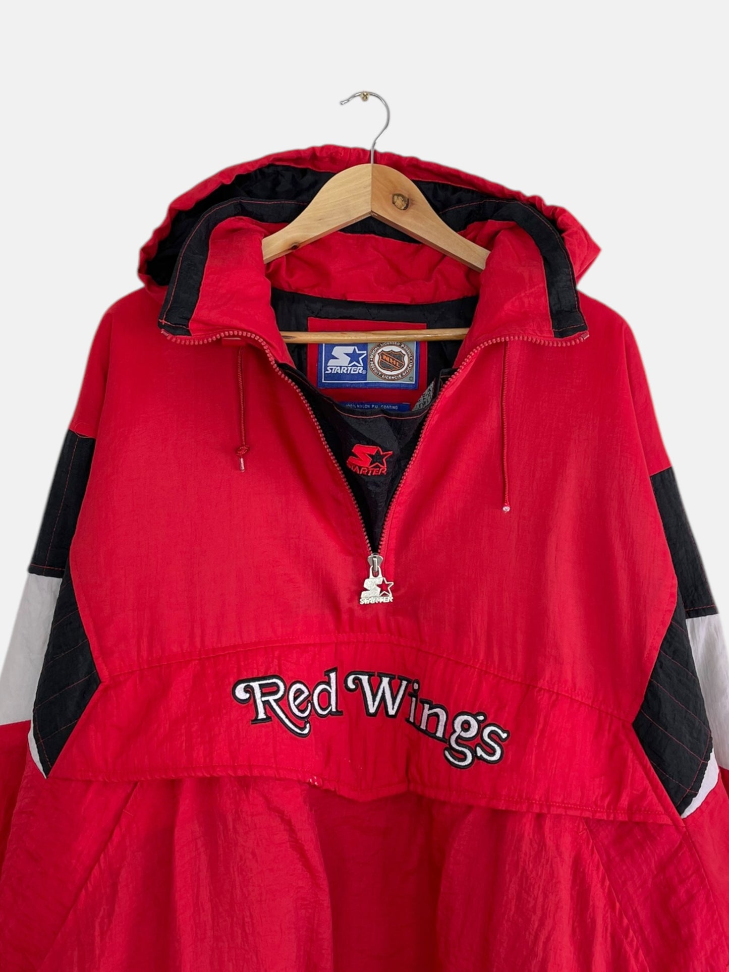 90's Detroit Red Wings Embroidered Vintage Starter Jacket Size 2XL