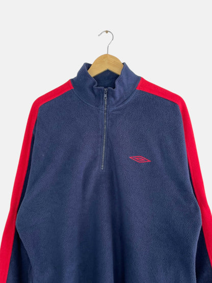 90's Umbro Embroidered Vintage Fleece Quarter-zip Sweatshirt Size XL-2XL