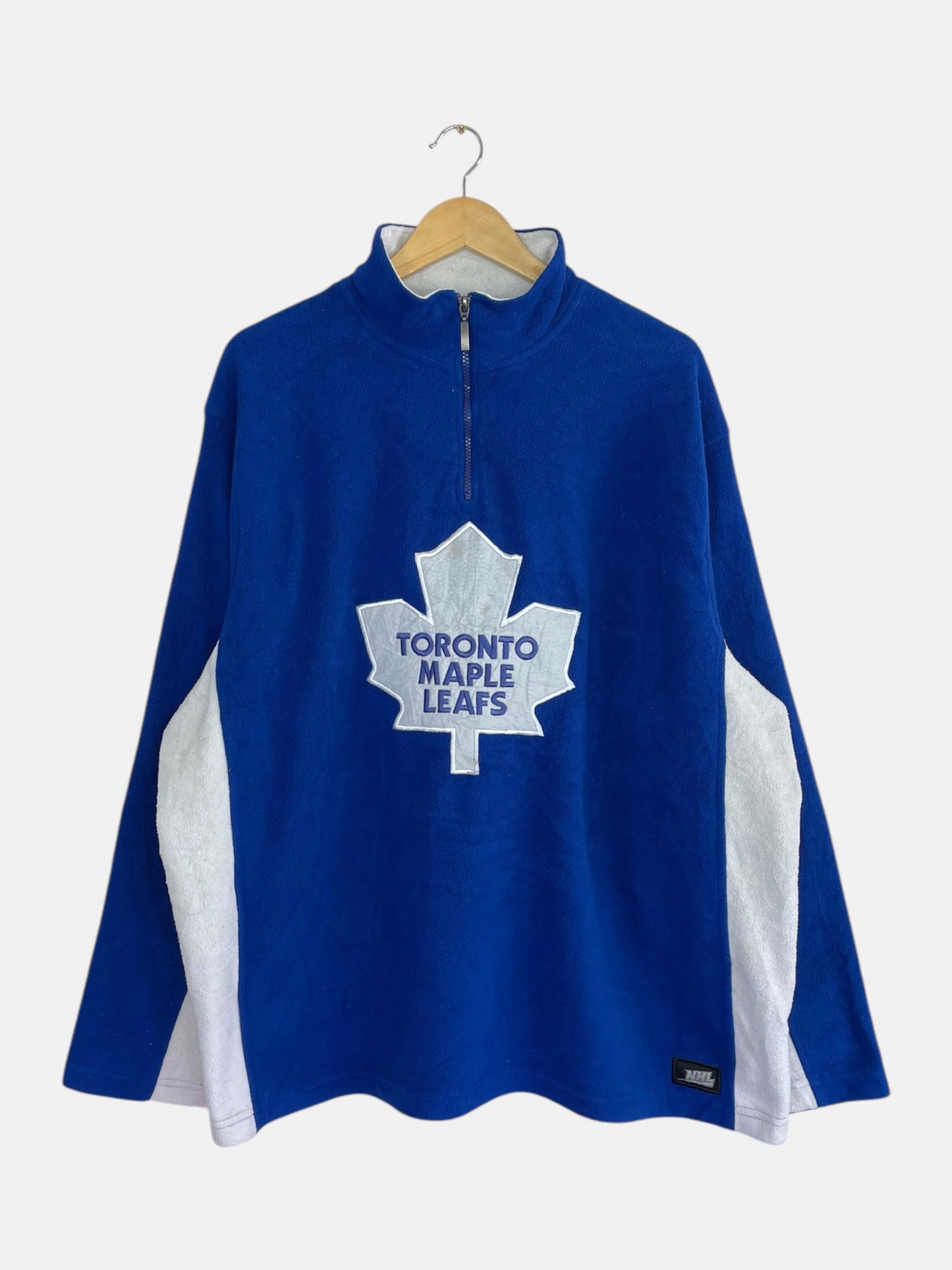 90's Toronto Maple Leafs Embroidered Fleece Vintage Quarter-zip Sweatshirt Size 2XL