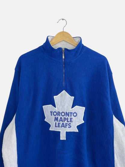 90's Toronto Maple Leafs Embroidered Fleece Vintage Quarter-zip Sweatshirt Size 2XL