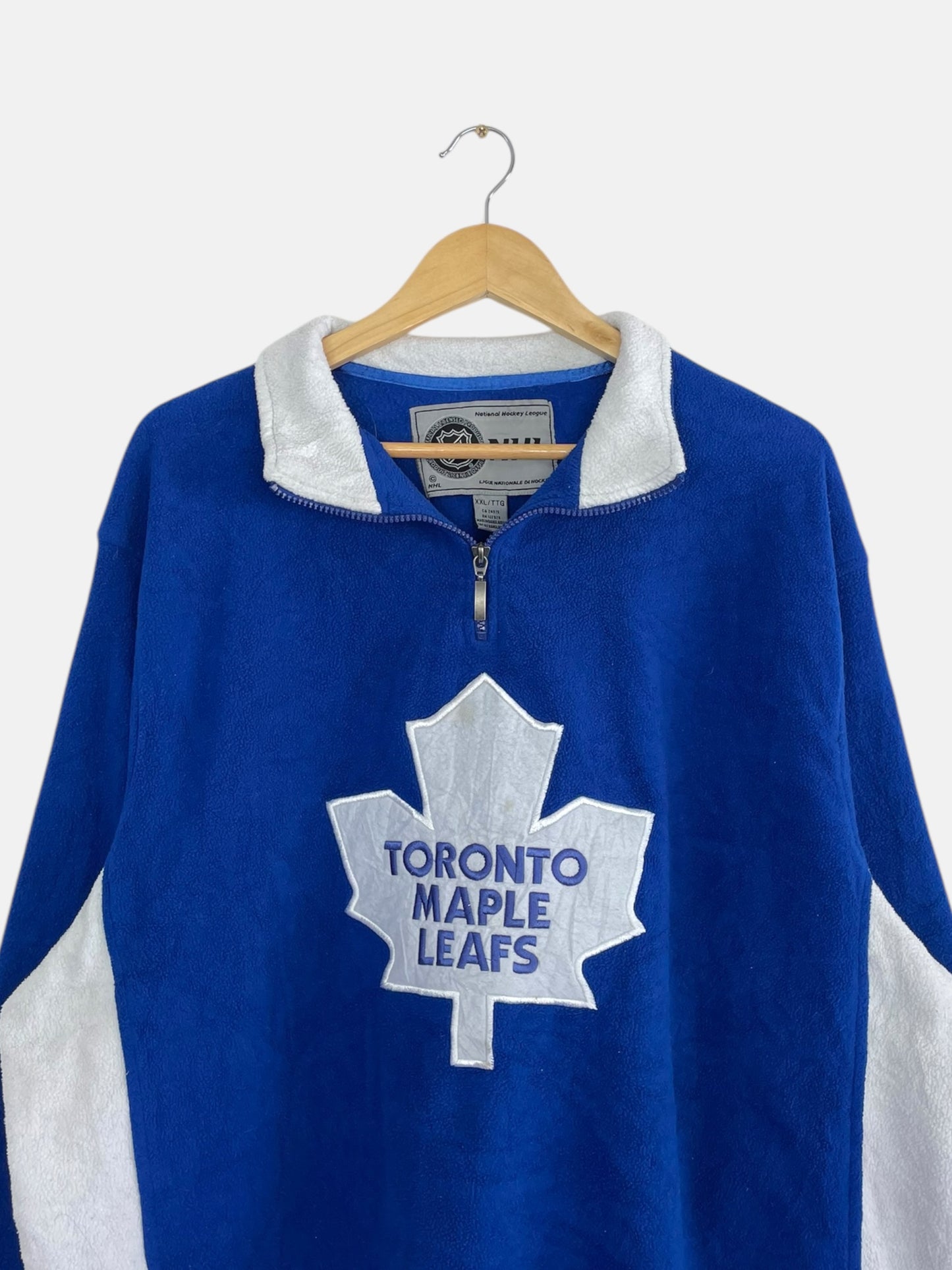 90's Toronto Maple Leafs Embroidered Fleece Vintage Quarter-zip Sweatshirt Size 2XL