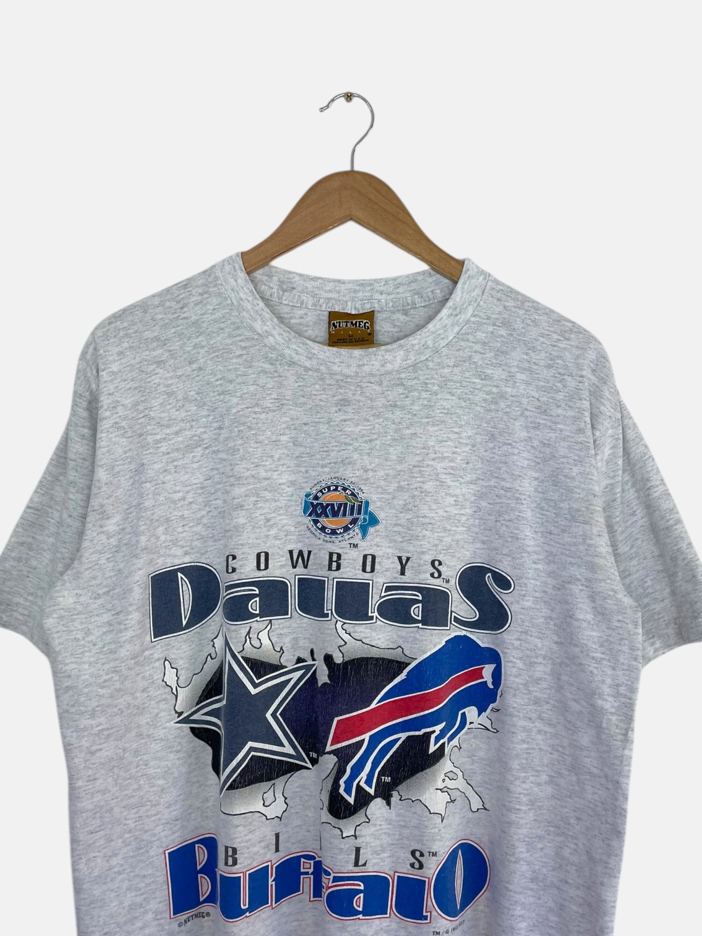 90's Cowboys vs Bills Super Bowl Vintage T-Shirt Size M