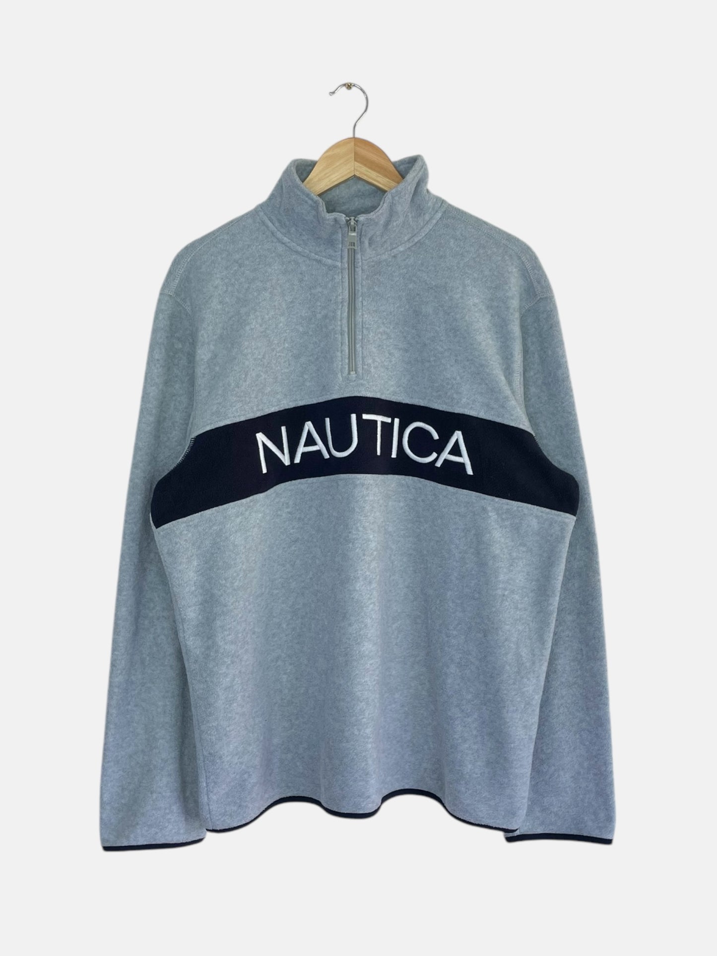 90's Nautica Embroidered Vintage Quarter-zip Sweatshirt Size XL