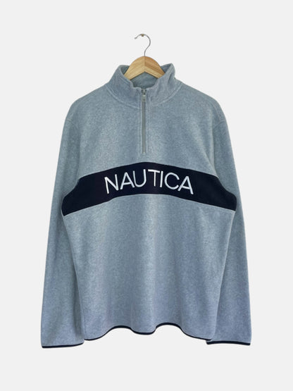 90's Nautica Embroidered Vintage Quarter-zip Sweatshirt Size XL