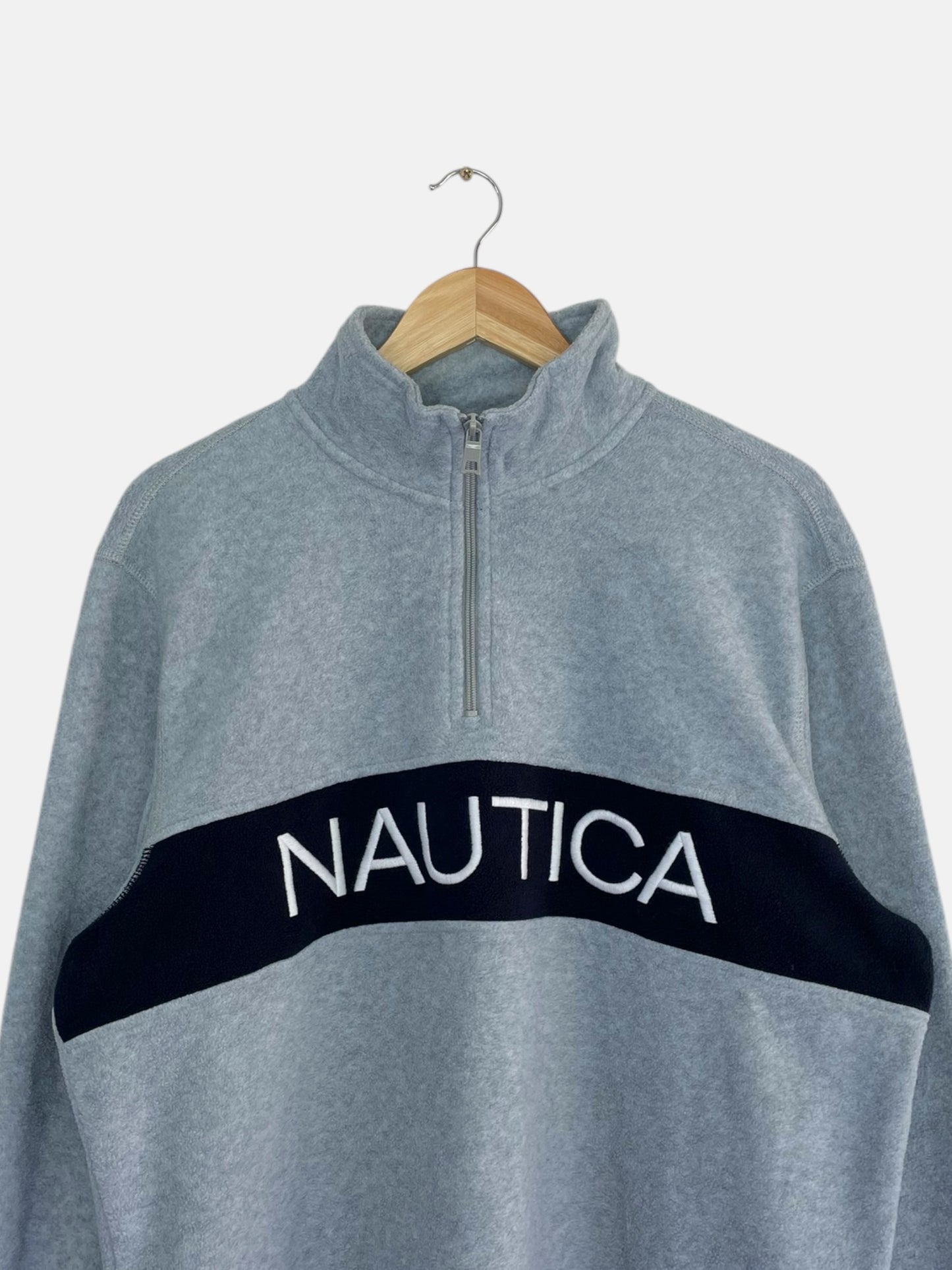 90's Nautica Embroidered Vintage Quarter-zip Sweatshirt Size XL