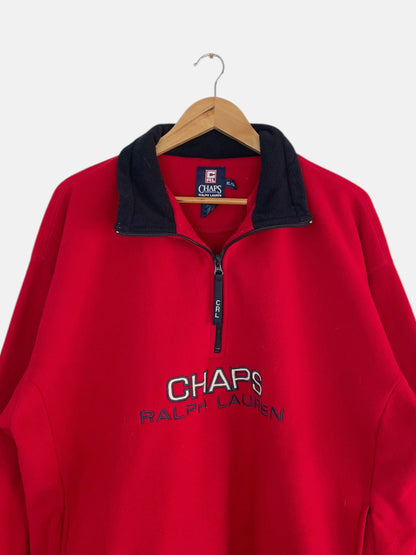 90's Ralph Lauren Chaps Embroidered Vintage Quarter-zip Sweatshirt Size XL-2XL