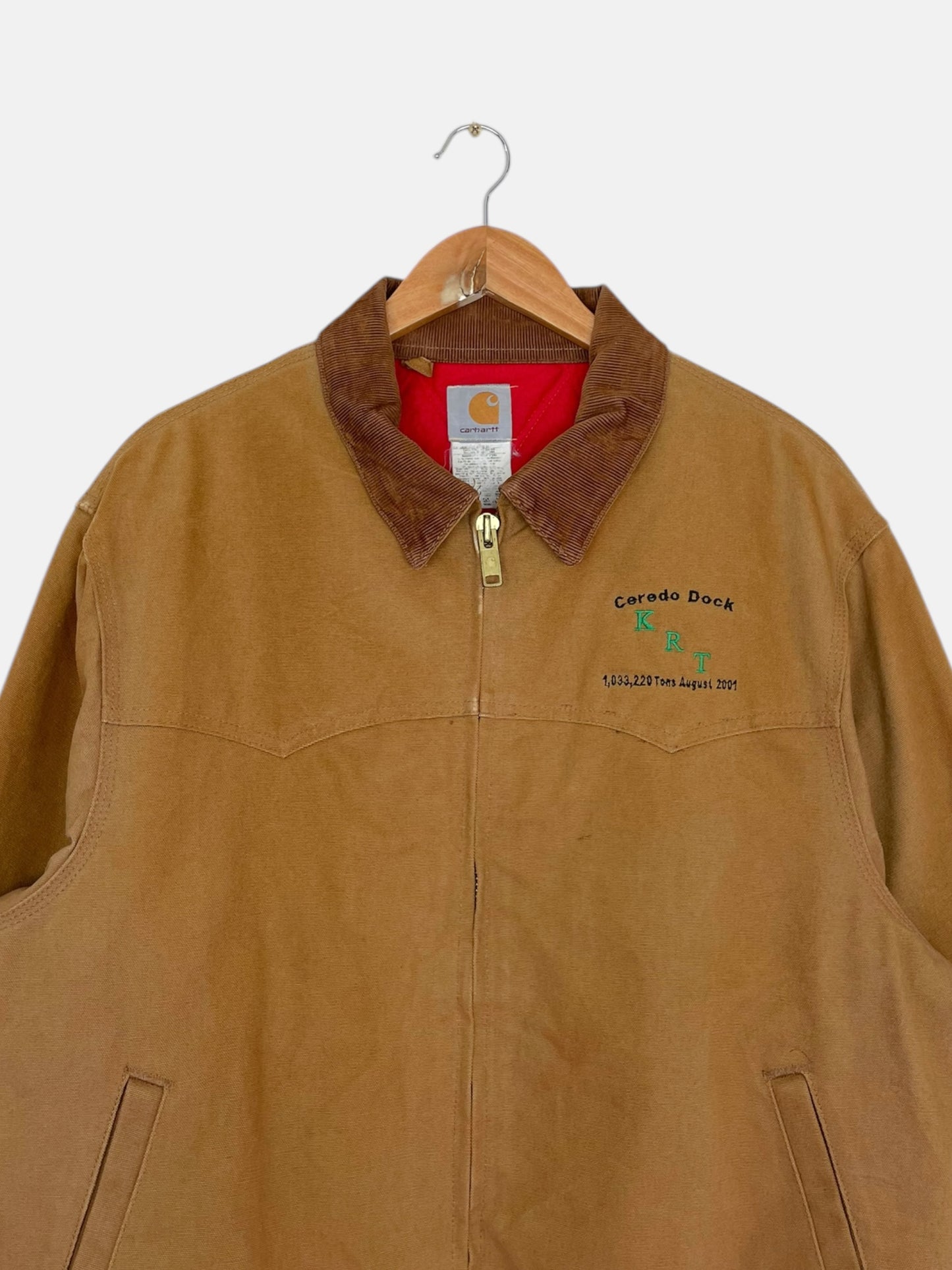 90's Carhartt Embroidered "Ceredo Dock" Vintage Jacket Size XL