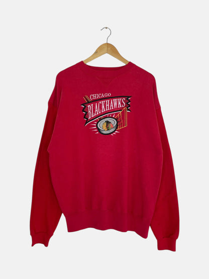 90's Chicago Blackhawks Embroidered Vintage Sweatshirt Size XL