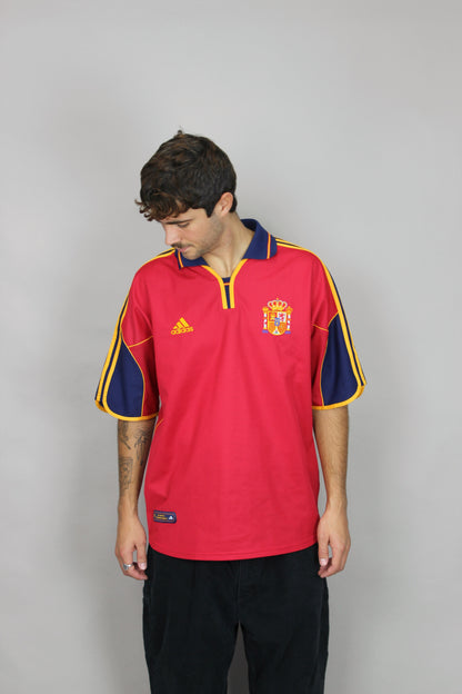 2000 Adidas Spain Home Kit Vintage Football Jersey Size XL