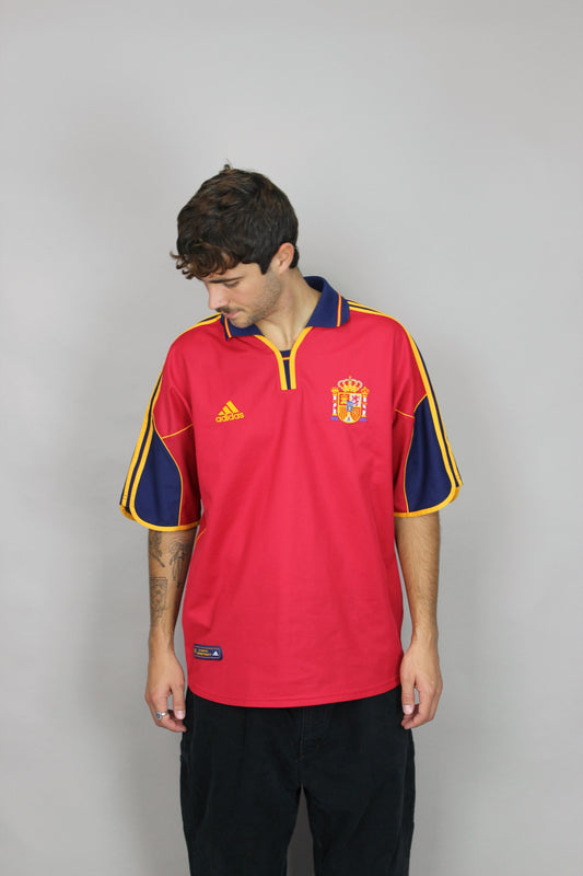 2000 Adidas Spain Home Kit Vintage Football Jersey Size XL