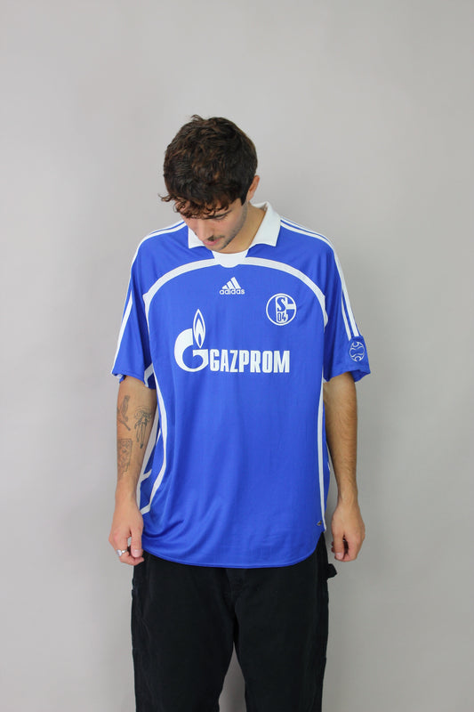 2007 Adidas Schalke 04 Home Kit Vintage Football Jersey Size XL