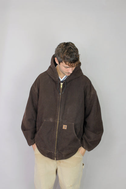 90's Carhartt Heavy Duty Vintage Jacket with Hood Size 4XL