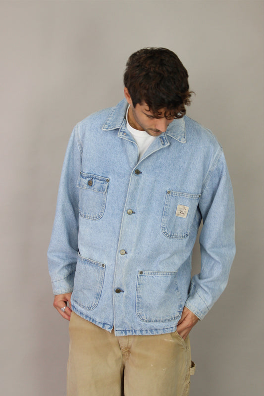 90's Carhartt Heavy Duty Vintage Denim Jacket Size L