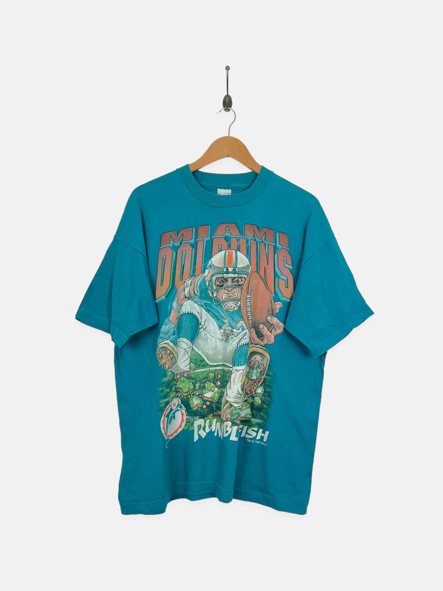 1993 Miami Dolphins NFL USA Made Vintage T-Shirt Size XL