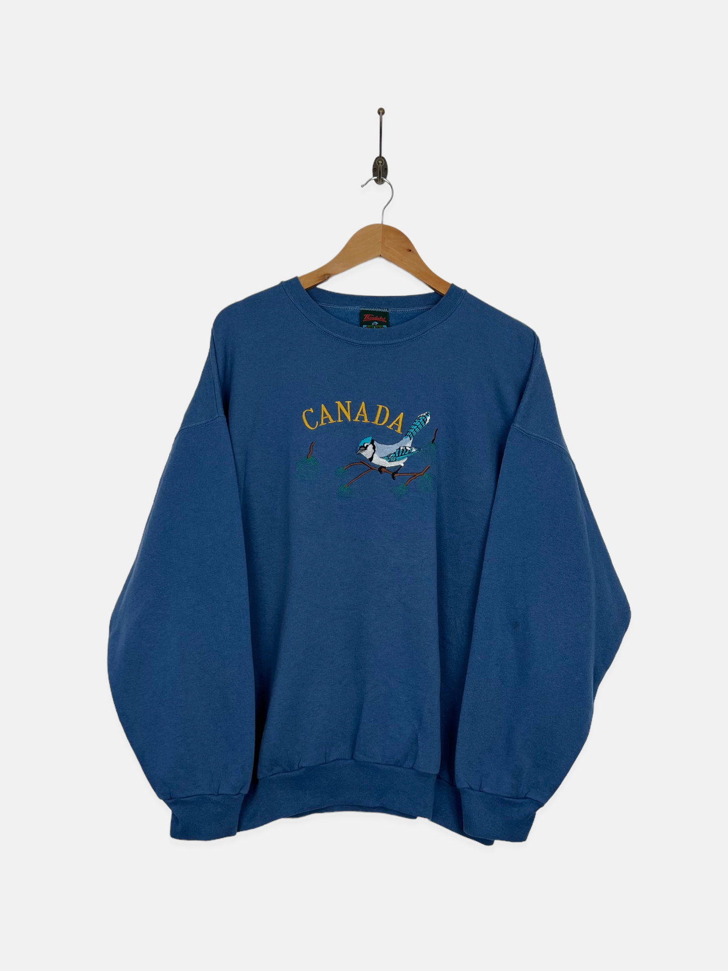 90's Canada Made Embroidered Vintage Sweatshirt Size L-XL