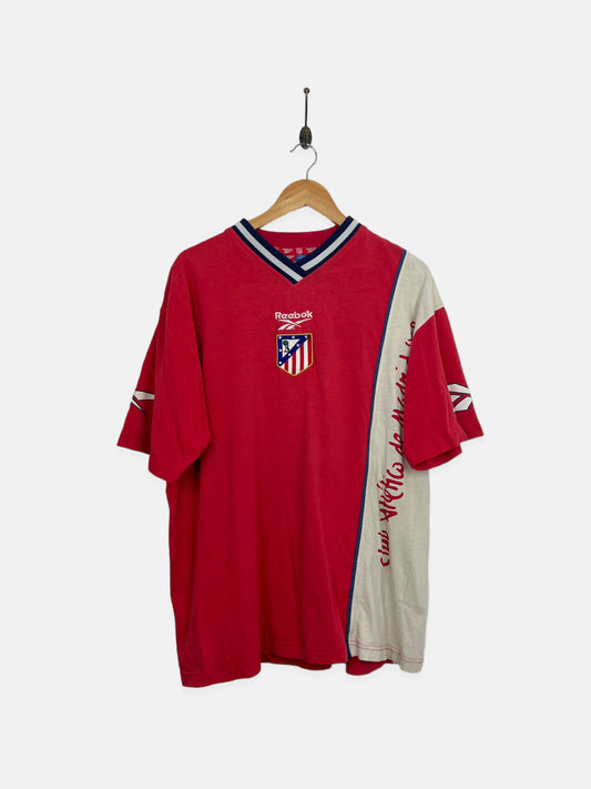 90's Reebok Atletico Madrid Embroidered Vintage T-Shirt Size L