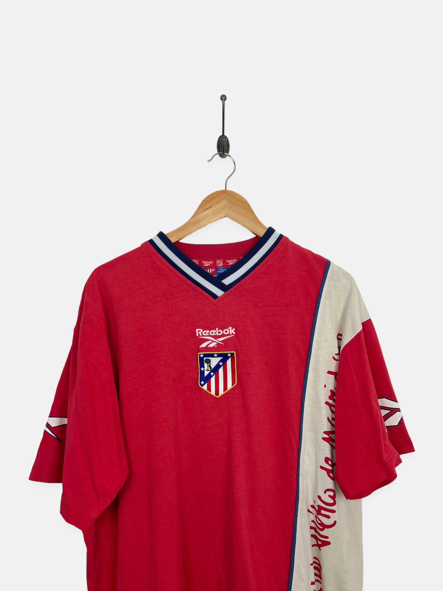 90's Reebok Atletico Madrid Embroidered Vintage T-Shirt Size L