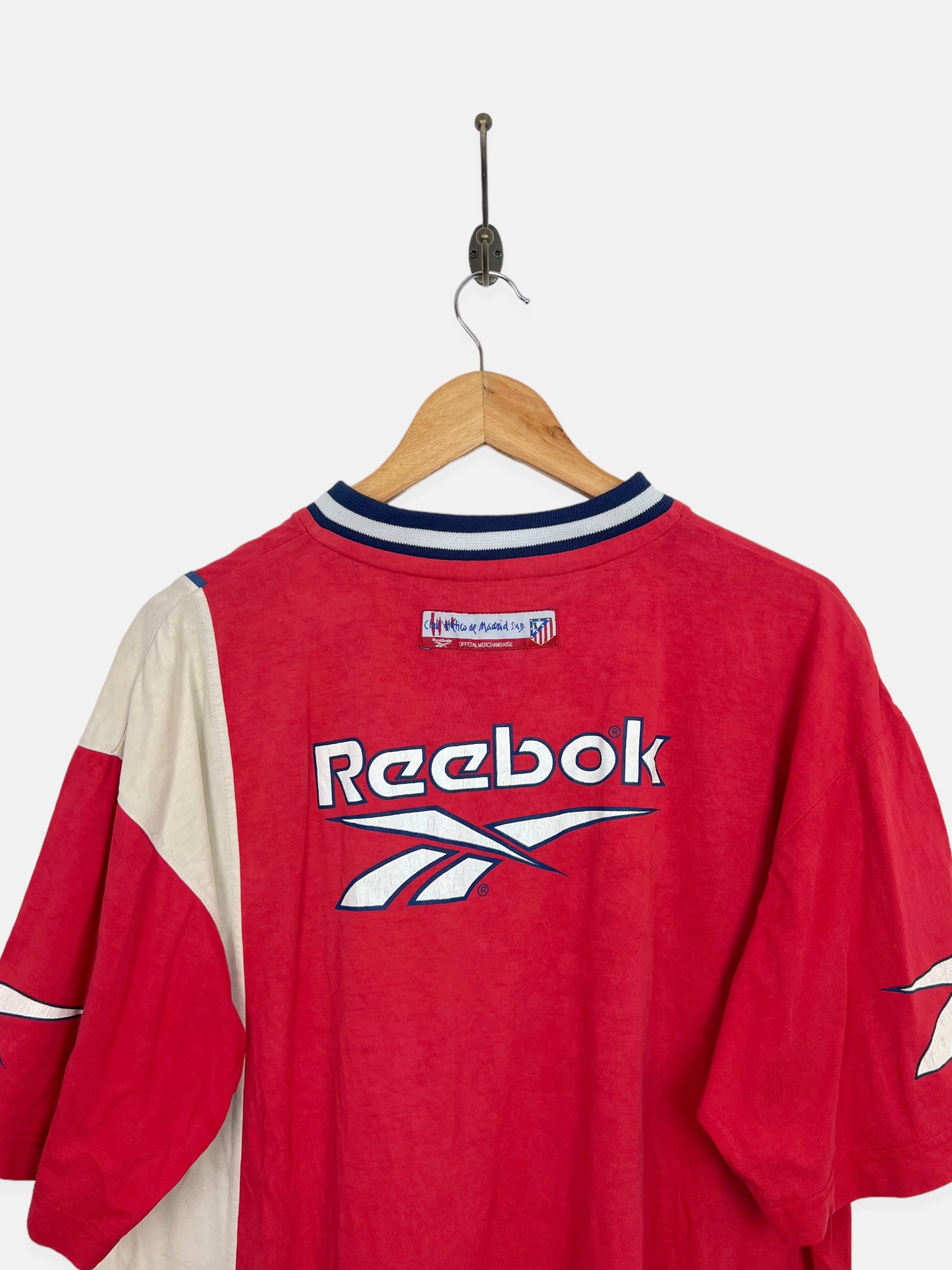 90's Reebok Atletico Madrid Embroidered Vintage T-Shirt Size L