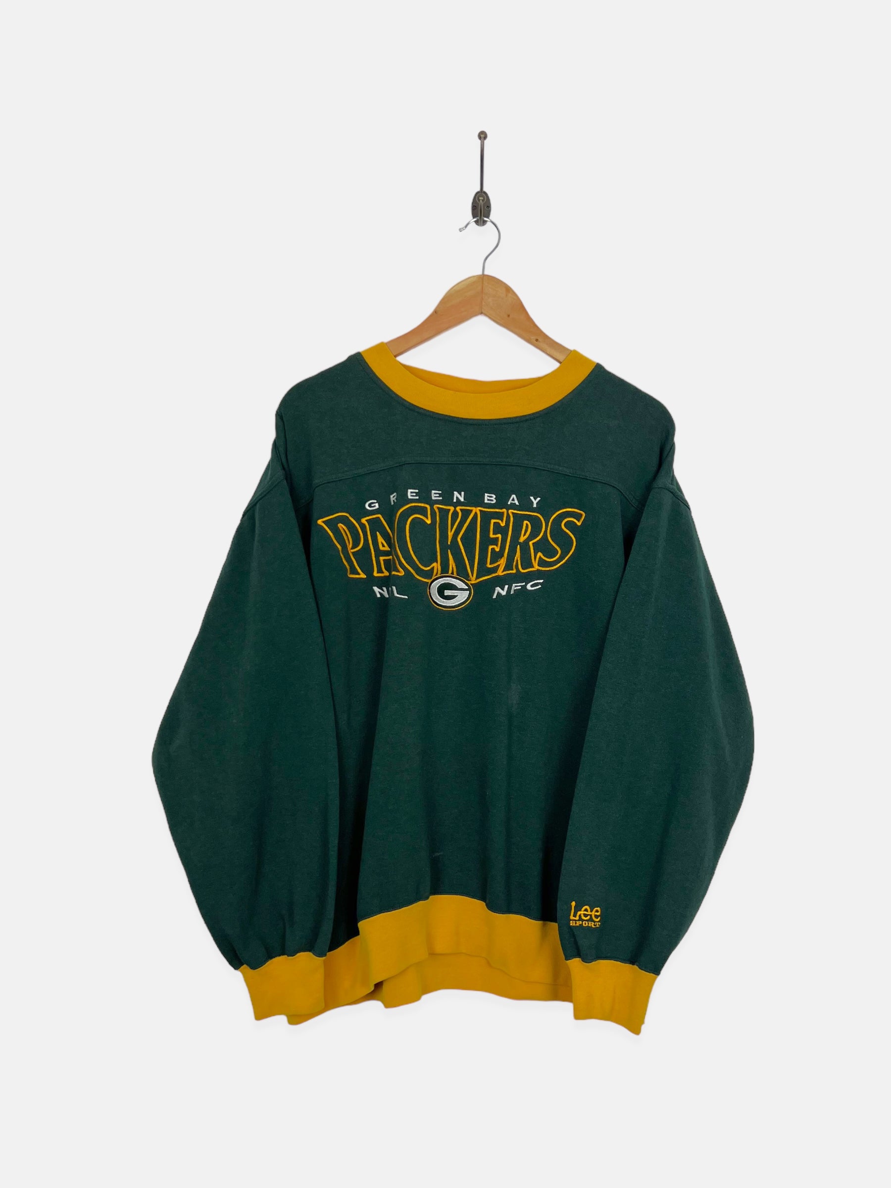 Vintage NFL Green Bay Packers Embroidered Lee Sport Men's Sweatshirt Size  L/XL