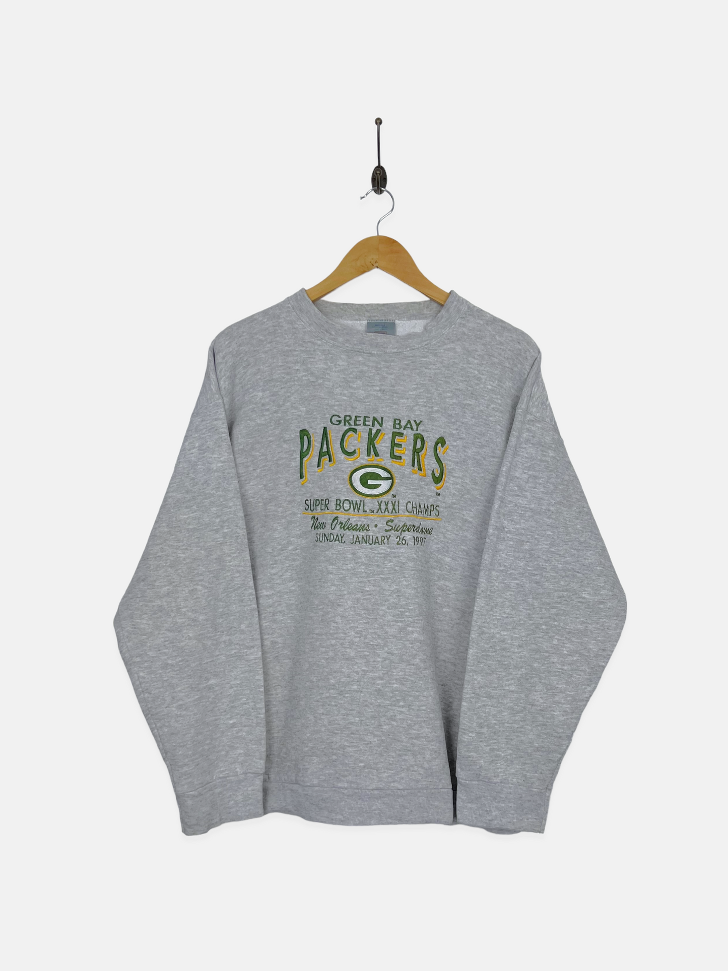 1997 Green Bay Packers NFL USA Made Embroidered Vintage Sweatshirt Size L