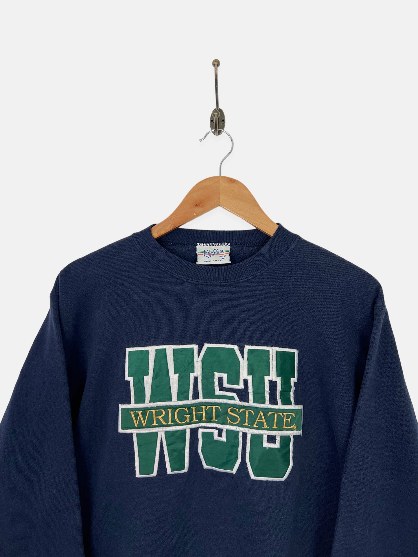 90's Wright State University USA Made Embroidered Vintage Sweatshirt Size 10