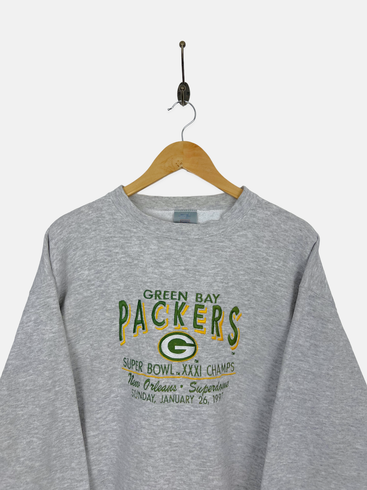 1997 Green Bay Packers NFL USA Made Embroidered Vintage Sweatshirt Size L