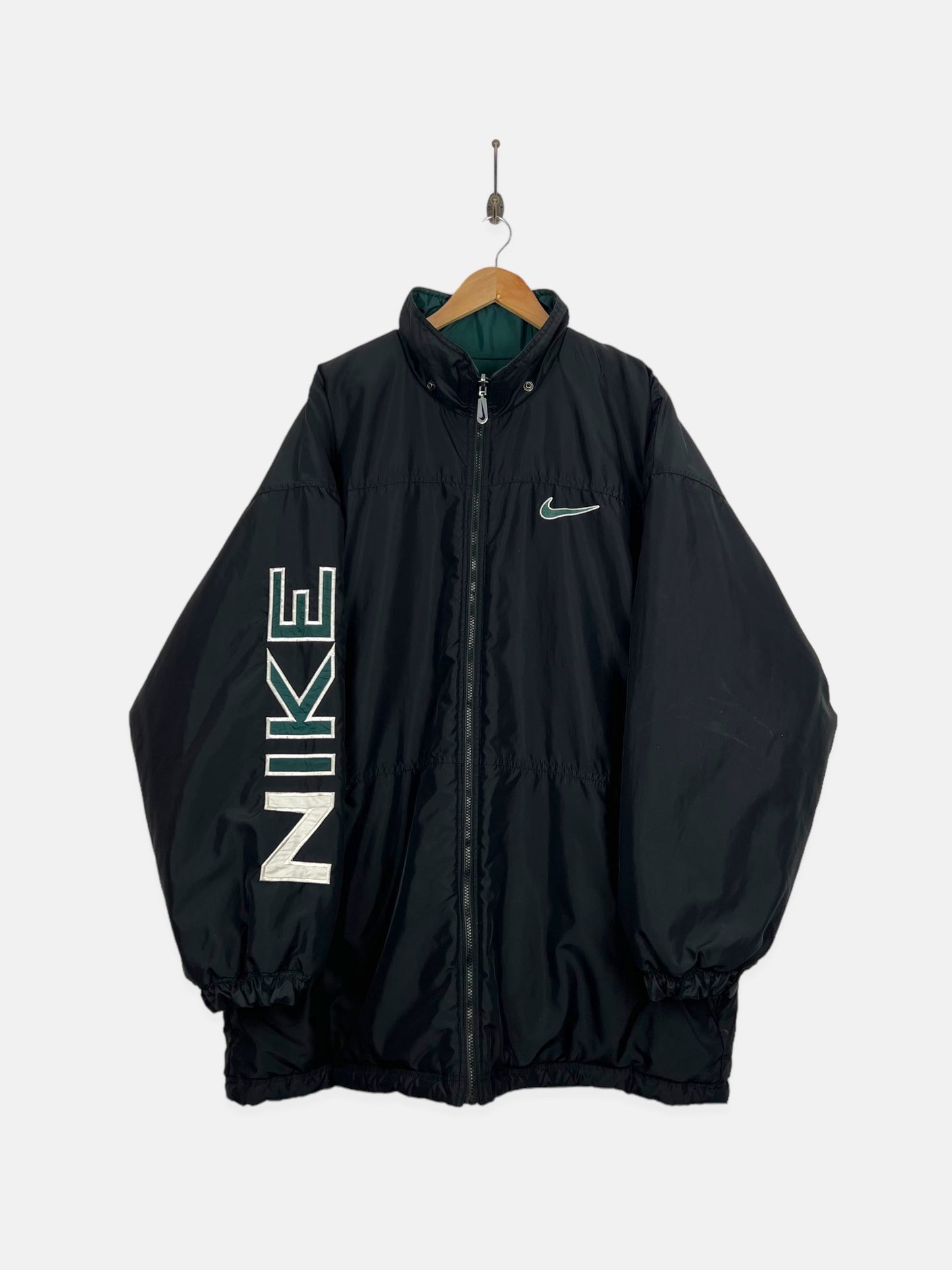 90's Reversible Nike Embroidered Long Jacket Size XL-2XL