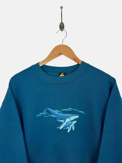 90's Whales USA Made Embroidered Vintage Sweatshirt Size 12-14