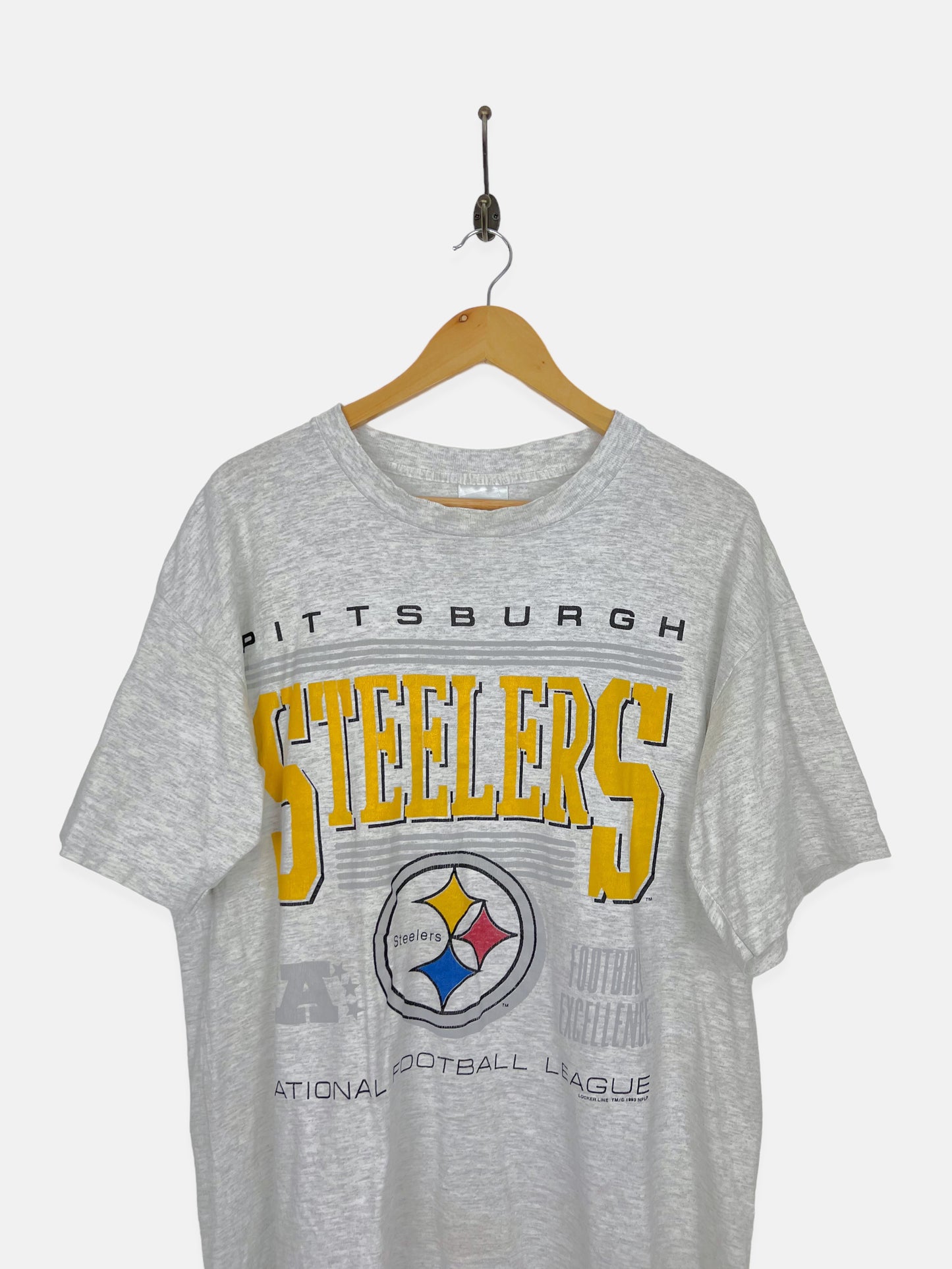 1993 Pittsburgh Steelers NFL USA Made Vintage T-Shirt Size L-XL