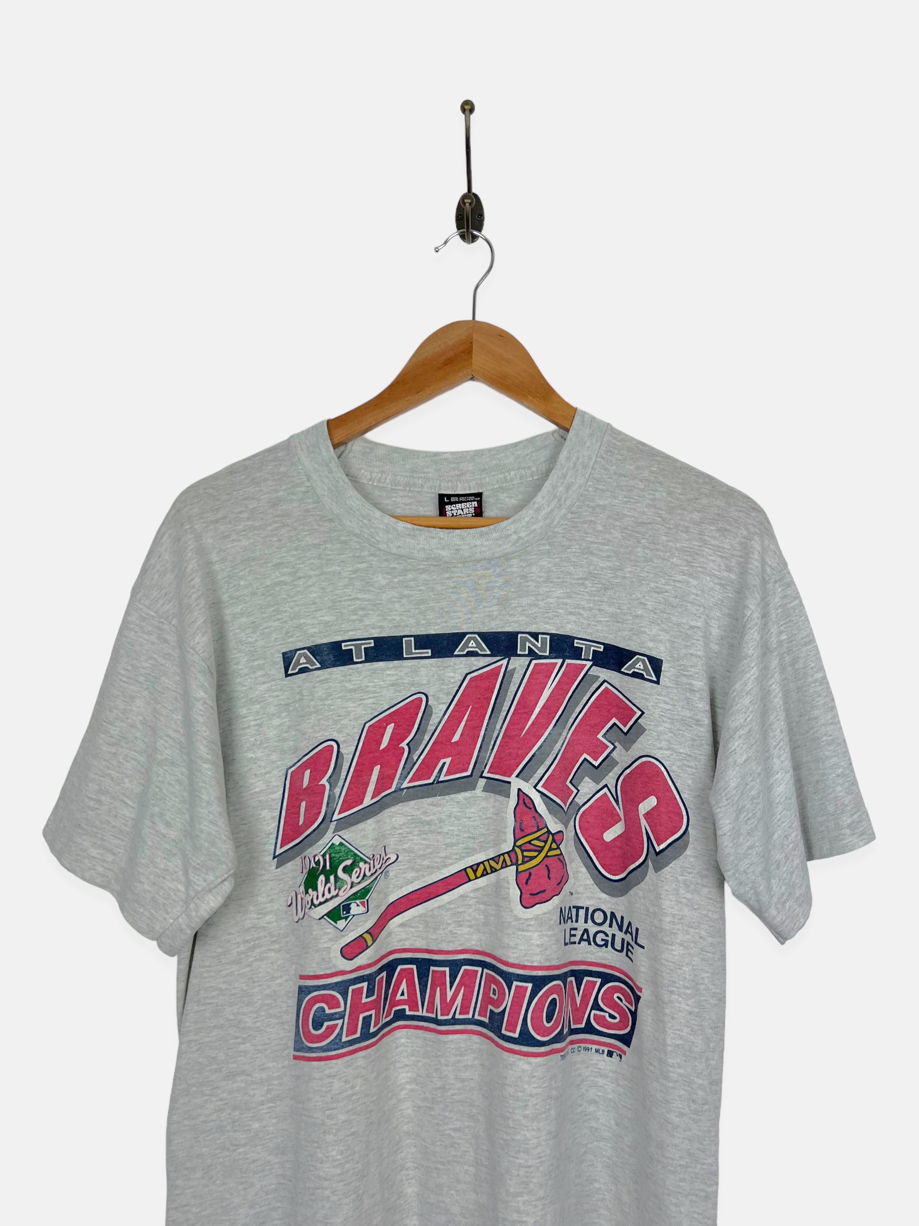 1991 Vintage World Series Atlanta Braves Single Stitch T-Shirt