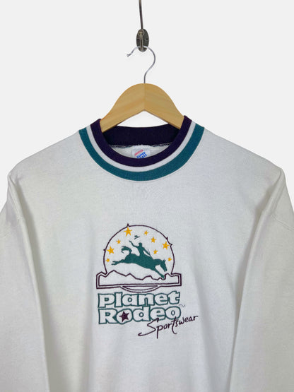 90's Planet Rodeo USA Made Embroidered Vintage Sweatshirt Size M