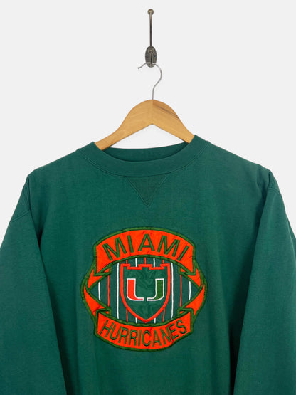 90's Miami Hurricanes Embroidered Vintage Sweatshirt Size M-L