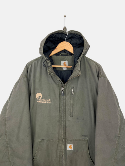 90's Carhartt Heavy Duty Vintage Jacket with Hood Size 2-3XL