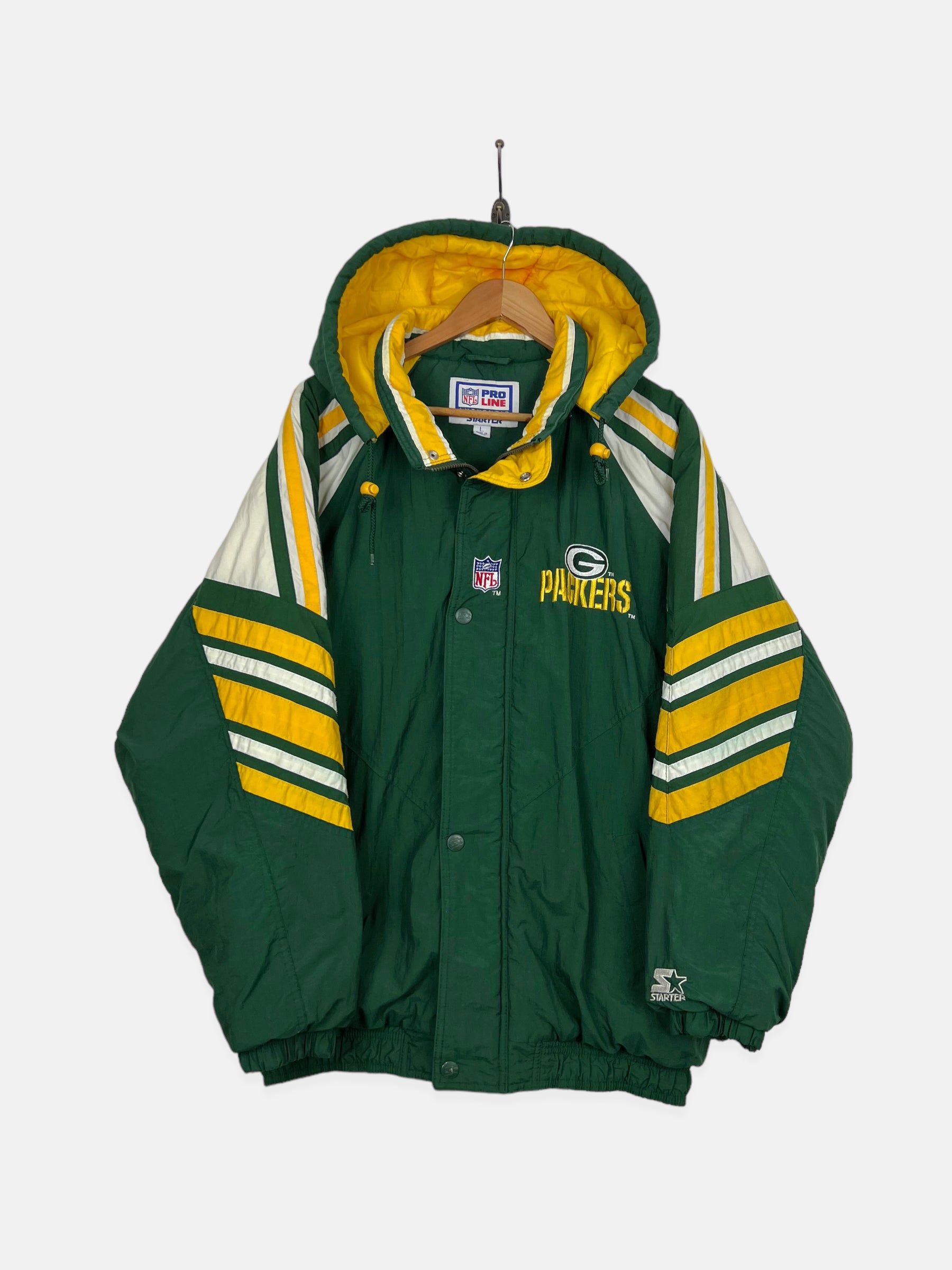 VTG 90s Green Bay Packers Starter Full Zip Jacket Youth XL *See Description