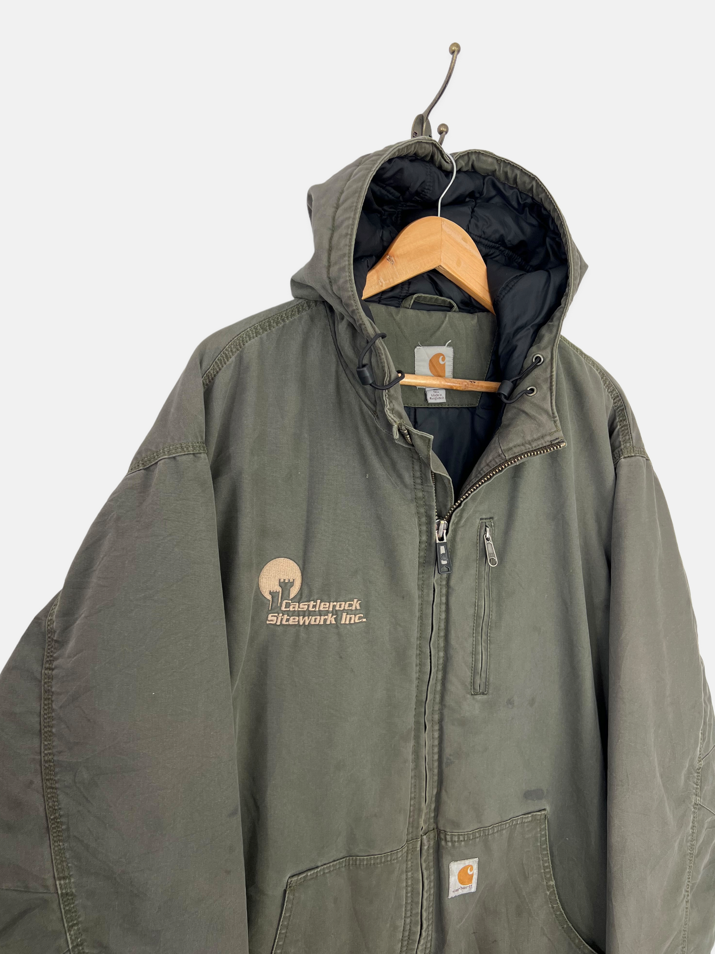 90's Carhartt Heavy Duty Vintage Jacket with Hood Size 2-3XL