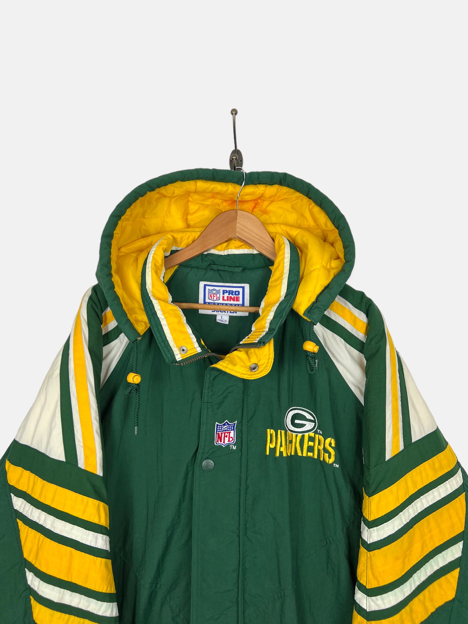 90s Vintage Pro Player Green Bay Packers Puffer Coat Jacket XL/2XL