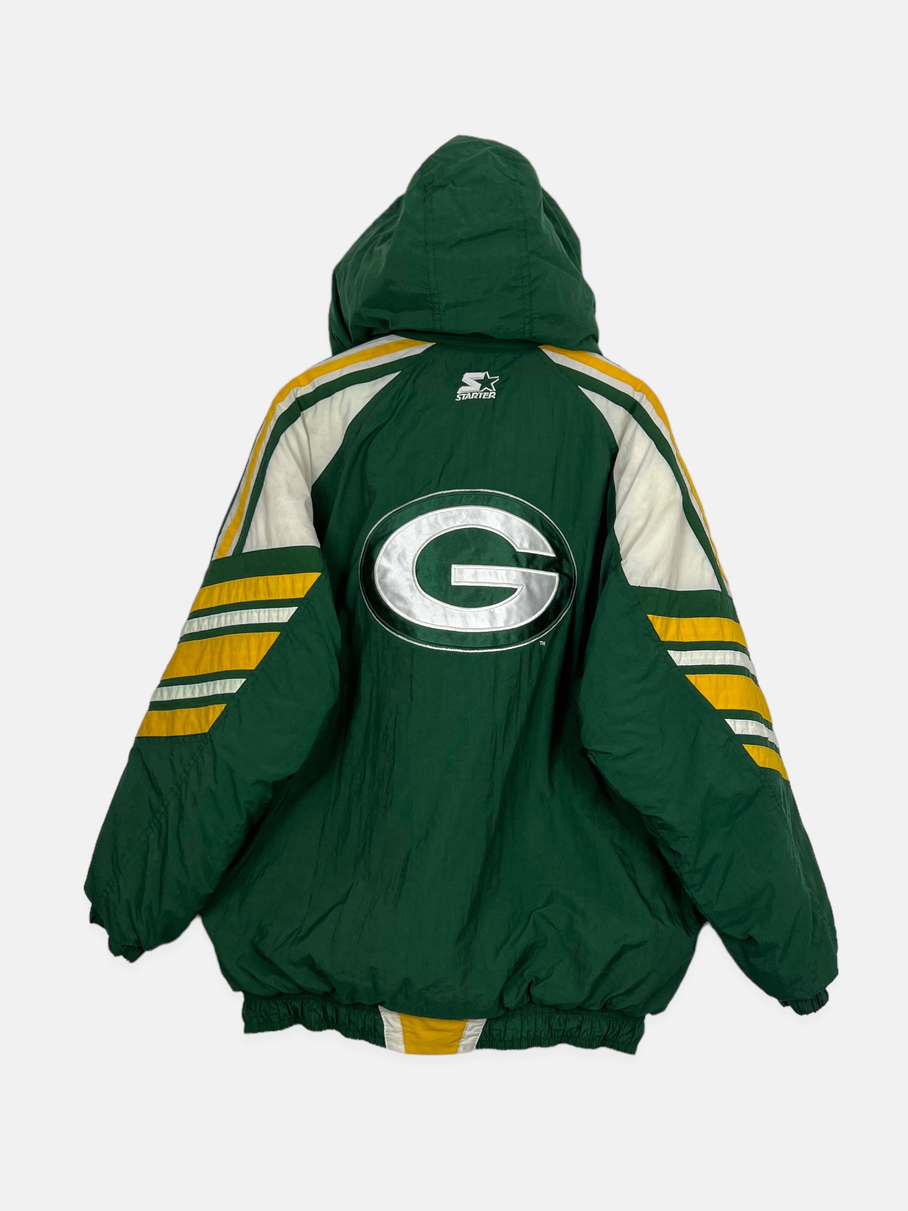 Vtg Starter NFL Green Bay Packers Mens XL Puffer Coat Winter 90s