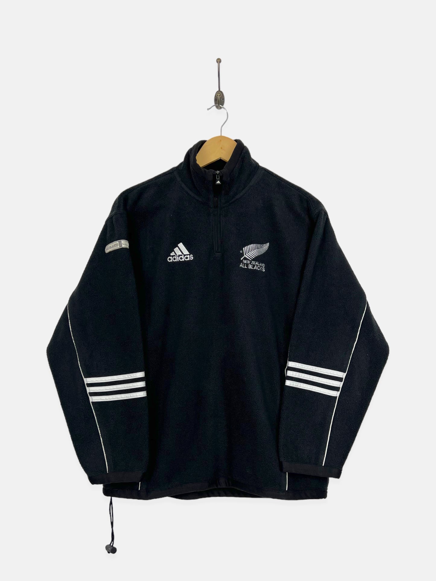 Adidas All Blacks Embroidered Vintage Quarterzip Fleece Size 6-8