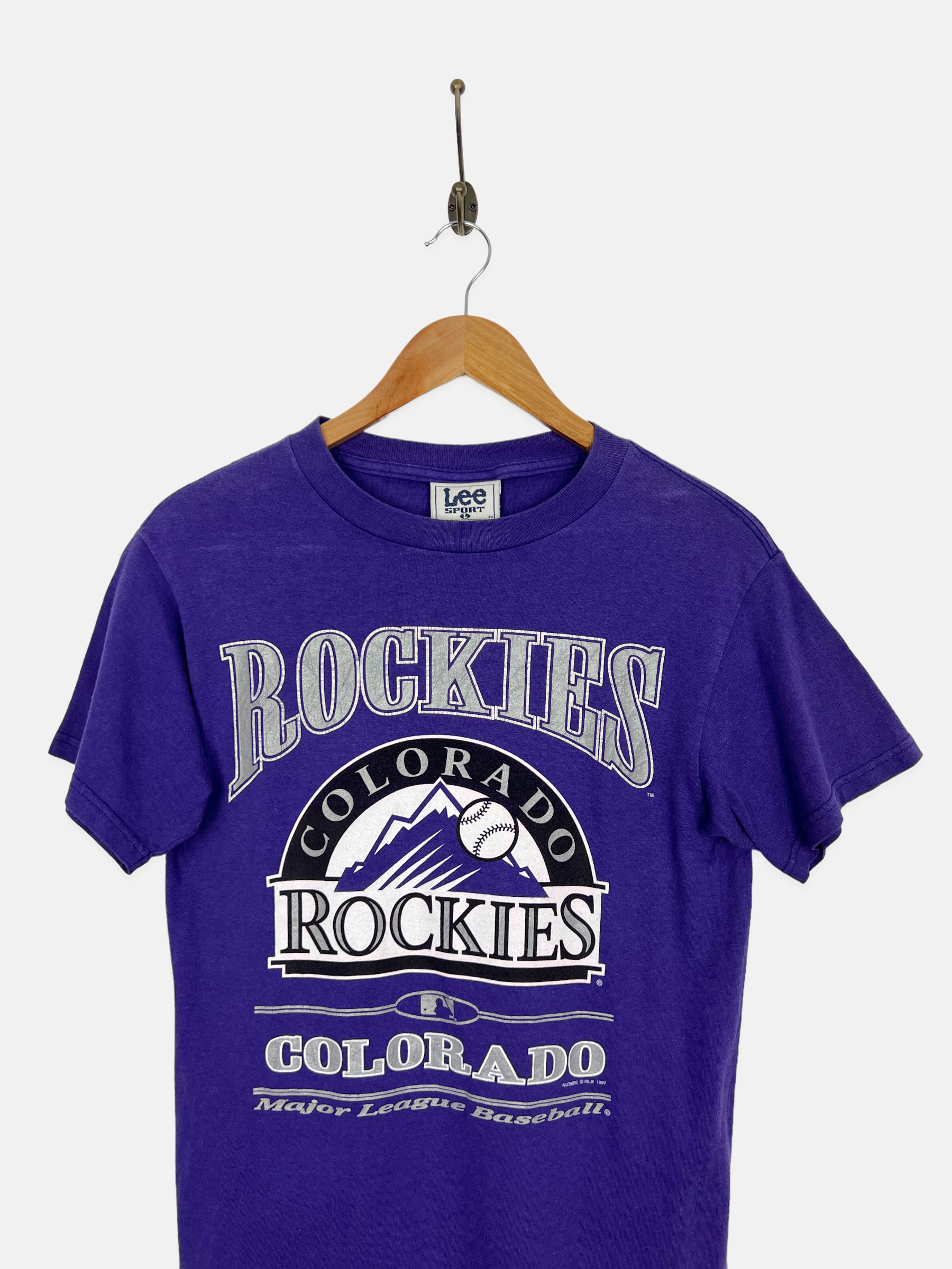 Vintage 90s T-shirt Colorado ROCKIES Baseball Nutmeg Mlb Black