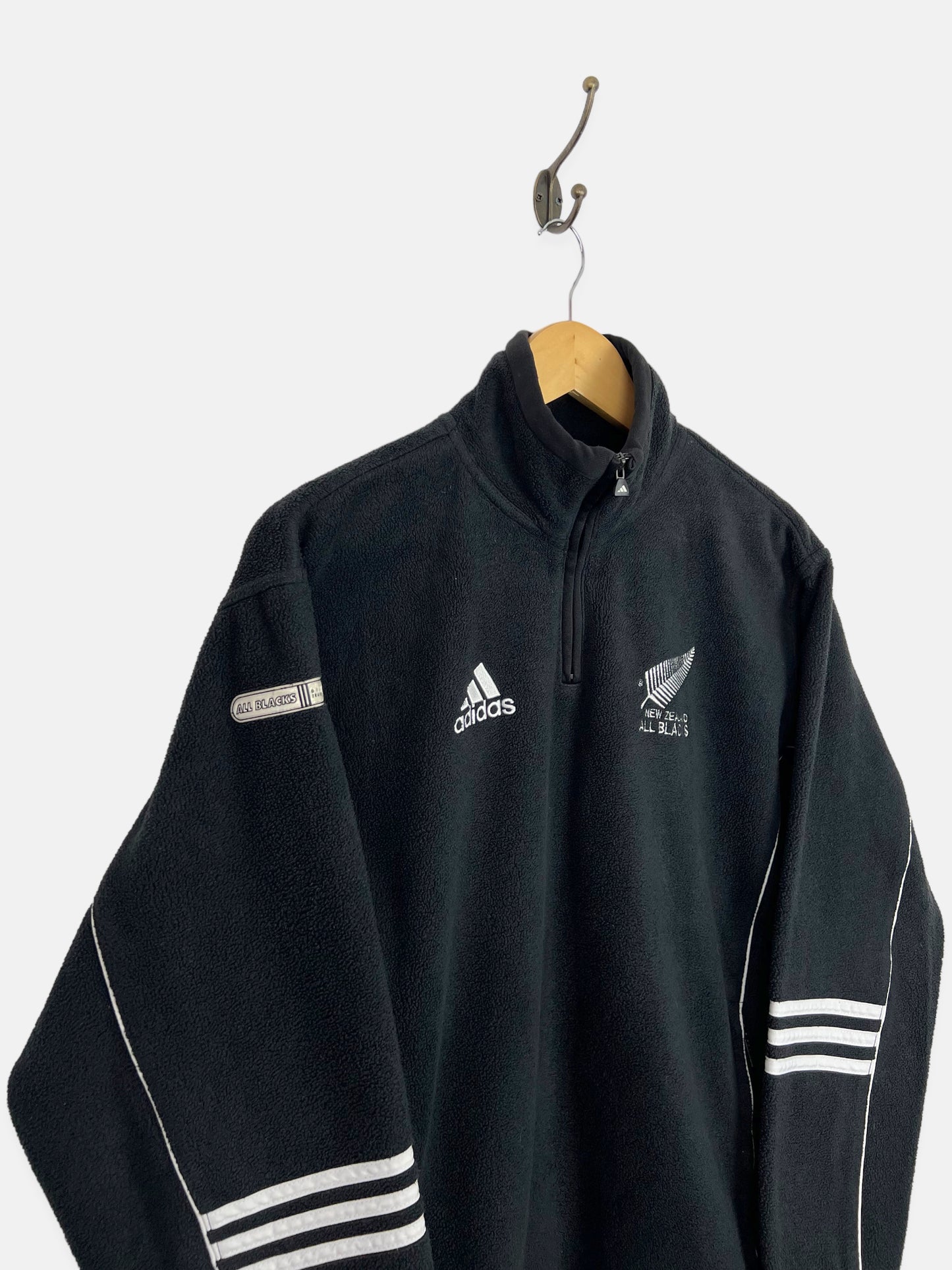 Adidas All Blacks Embroidered Vintage Quarterzip Fleece Size 6-8