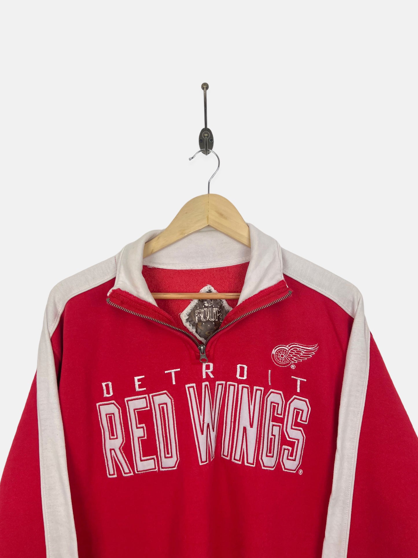 Detroit Red Wings NHL Embroidered Vintage Quarterzip Sweatshirt Size M