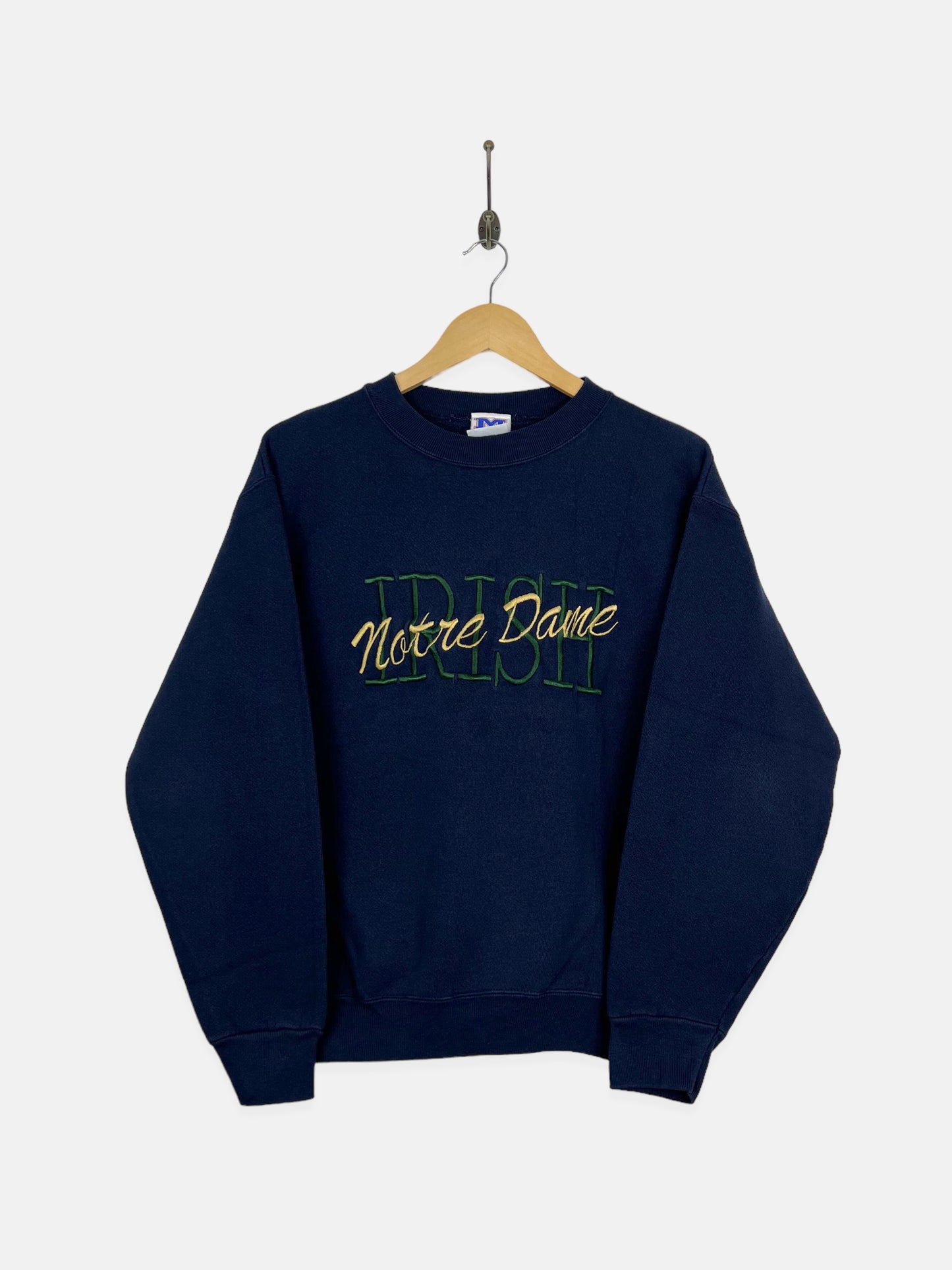 90's Notre Dame USA Made Embroidered Vintage Sweatshirt Size 10
